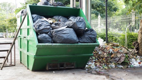 Different types of business waste materials collected for recycling
